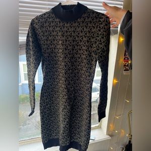 Crystal Logo Stretch Viscose Dress